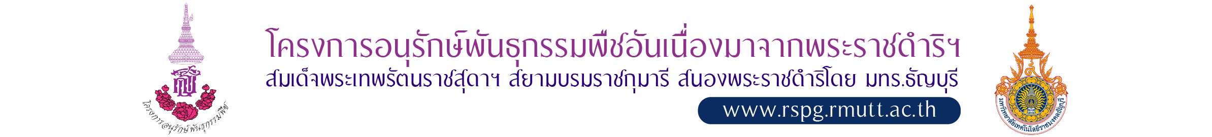 โครงการอนุรักษ์พันธุกรรมพืชอันเนื่องมาจากพระราชดำริ สมเด็จพระเทพรัตนราชสุดาฯ สยามบรมราชกุมารี สนองพระราชดำริโดย มทร.ธัญบุรี